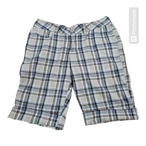 💕Vintage‎ one tuff babe plaid bermuda jorts